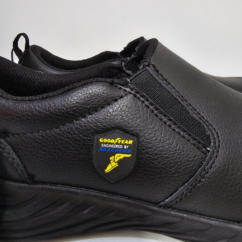 Goodyear Engineered By Skechers Slip Resistant Shoes Womens Size 8.5 Black Leona - Picture 2 of 10